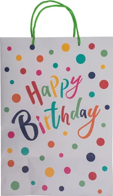 Produktbild von OOTB Geschenktüte Kraftpapier Happy Birthday Bunt