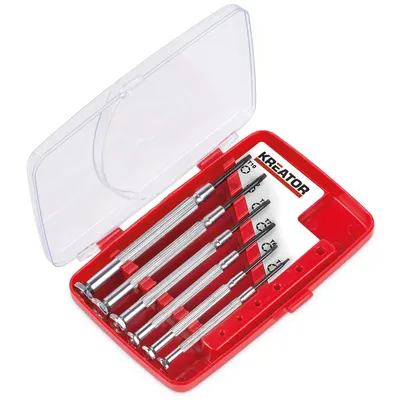 Produktbild von Kreator Schraubendreher-Set 6 teilig Torx Feinmechanikwerkzeug + Kunstoffbox - KRT411003