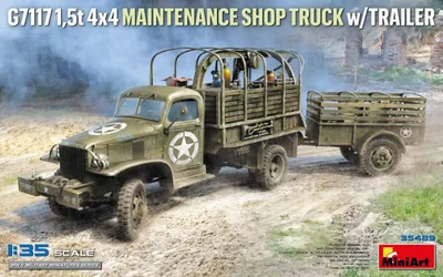 Obrázok produktu pre MINIART MA35498 G7117, nákladné vozidlo 1,5 ton s pohonom 4x4 určené pre servisné účely, s prívesom