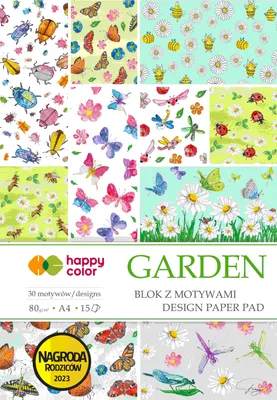 Zdjęcie produktu dla Blok z motywami A4 80g 15 ark. Happy Color GARDEN