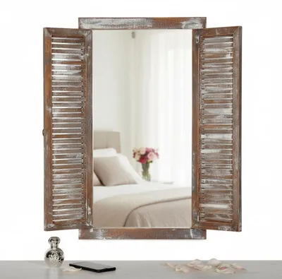 Immagine prodotto di Specchio da parete con ante, 70 cm, in stile shabby chic
