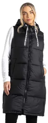 Produktbild von Dare 2B Society wattierte Weste lang für Damen mit Kapuze, Farbe:Schwarz, Größe:42