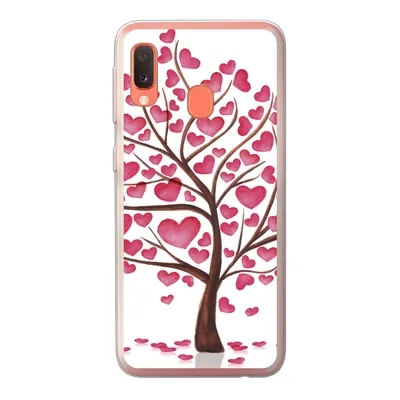 Produktbild von MuchoWow® Handyhülle Schutzhülle Hülle für Samsung Galaxy A20e Eine Illustration eines Baumes mit Herzen Silikon Softcase Handy Hülle - Abdeckung