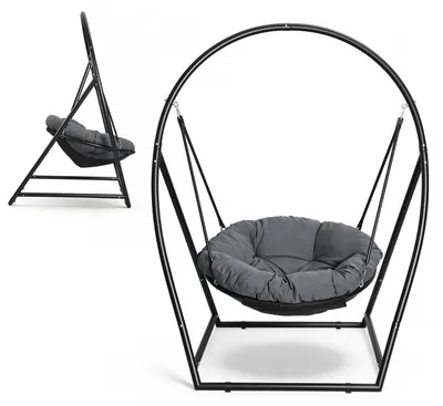 Produktbild von Vigevee Hängesessel mit Gestell Kissen 150kg - Hängestuhl höhenverstellbar - Hängeschaukel Outdoor & Indoor - Korbhängesessel - Hängekorb Schaukel Garten XXL