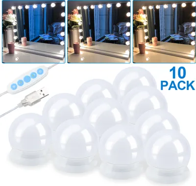 Produktbild von Wolketon LED zrcadlové světlo pro make up toaletní stolek 10 LED stmívatelné usb DIY lampa