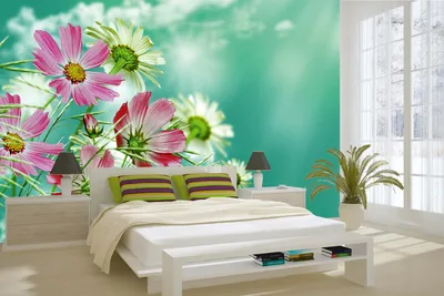 Produktbild von Vlies Fototapete SOMMERBLUMEN 375 x 250 cm (inkl. Kleister) - Vlies Tapete, Wandtapete, Wandbilder - Tapete für Wohnzimmer Schlafzimmer, Büro, Küche - Montagefertig