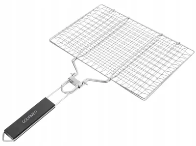 Zdjęcie produktu dla Kosz do grillowania kratka ruszt 32x22 cm stal nierdzewna uchwyt