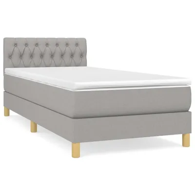 Productafbeelding van Boxspring met matras stof lichtgrijs 90x190 cm