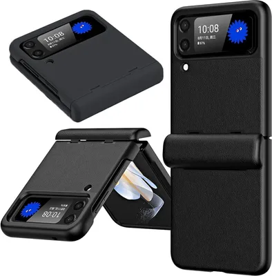 Produktbild von Handyhülle für Samsung Galaxy Z Flip 3 5G mit Displayschutz Scharnierschutz Kratzfest Stoßfest Hülle Schwarz