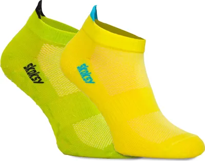 Produktbild von 2 Paar Rutschfeste ABS Socken Herren Kurzsocken 41-46 Anti-Rutsch Sneaker Sportsocken mit Noppen - Gelb und Lindgrün