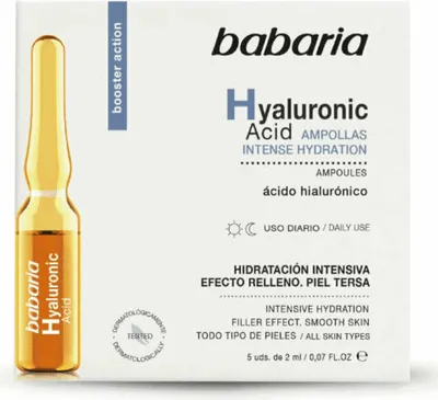 Obrázok produktu pre Pleťové sérum Babaria s kyselinou hyalurónovou v ampulkách (2 ml)