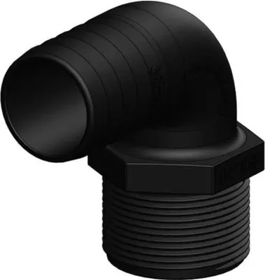 Image de Raccord de tuyau TD noir 90° 38 mm 1 1/2