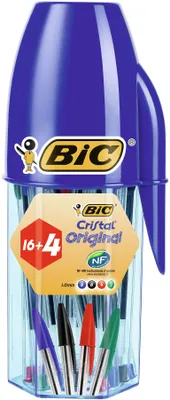 Image de BIC 929081 stylo à bille Noir, Bleu, Vert, Rouge 20 pièce(s)