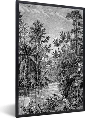 Produktbild von MuchoWow® Gerahmtes Poster Gestaltung - Wasser - Natur 60x90 cm - Poster mit Schwarzem Bilderrahmen Wandposter Rahmen Foto Bilder - Kunst
