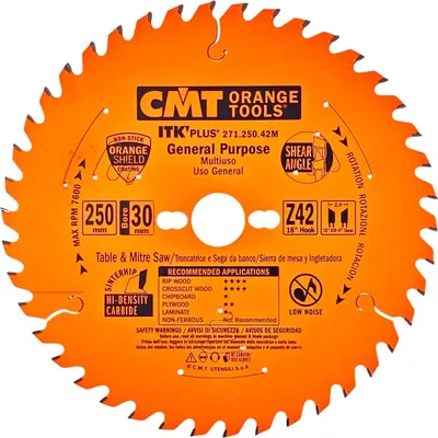 Image de CMT | Lame de scie ultra fine pour coupes longitudinales et transversales - ø250/30 mm Z42 WZ/ATB
