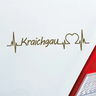 Produktbild von Auto Aufkleber Kraichgau Puls Herzschlag mit Ferien Region Motiv 19x5 cm Gold Sticker Heckscheibenaufkleber