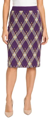Produktbild von Damenrock Rodier Midi Bleistift mit Muster Lila XL/XXL