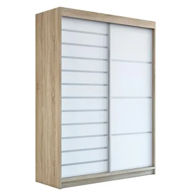 Produktbild von Schwebetürenschrank, 2-türig Schrank! Moderne Garderobe für Kleidung. Verschiedene Farben (Weiß, Schwarz, Somona) Kleiderschrank COLIN 180 cm