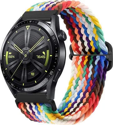 Produktbild von BStrap Elastic Nylon Armband für Garmin Vivoactive 5, rainbow
