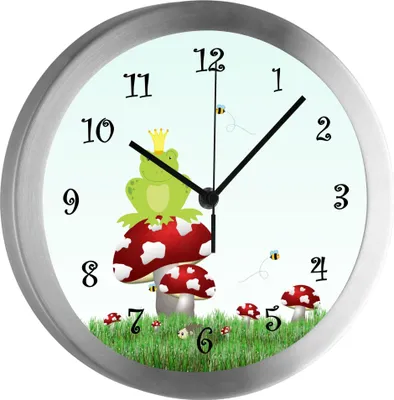 Produktbild von Funkuhr, Kinder Wanduhr, Kinderuhr, Kinderzimmer Froschkönig