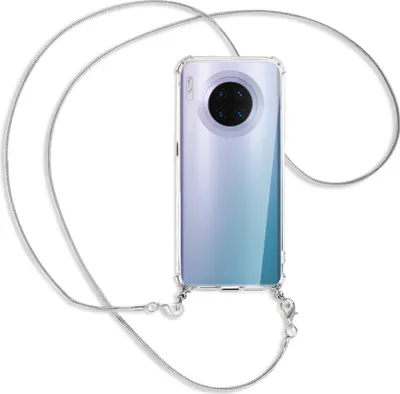 Produktbild von Handykette Backcover-Schutzhülle mit Band (Metall silberfarben) für Huawei Mate 30 Pro - silberfarbene Kette Snake
