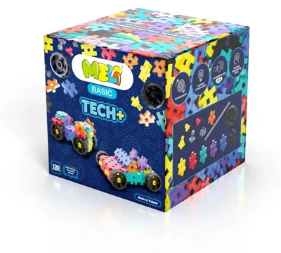 Obrázek produktu pro Sada MELI Basic Tech+ se 130 díly: Stavební kostky s kolečky a osami