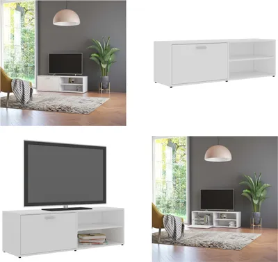 Produktbild von vidaXL TV Schrank Weiß 120x34x37 cm Holzwerkstoff - TV-Schrank - TV-Schränke - Fernsehschrank - Fernsehschränke