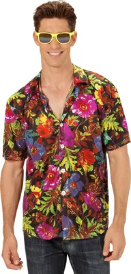 Produktbild von Hawaii Hemd schwarz bunt, Groesse:XL