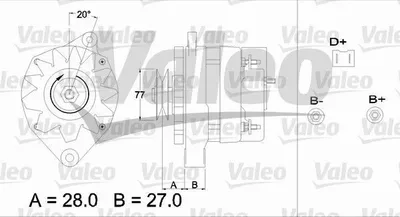 Produktbild von VALEO 433407 Lichtmaschine Generator LiMa 50A 14V für RENAULT 4 (112) 4 Kasten (R21, R23) 12 6 Schrägheck 18 (134)