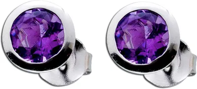 Produktbild von Amethyst Ohrringe Silber 925 violetter Natur Edelstein