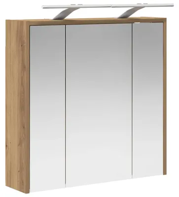 Image de Armoire de salle de bain avec miroir vidaXL, style artisanal, chêne