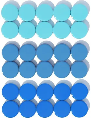 Produktbild von Blauer Magnettafel-Magnet, 30 Stück, stark, rund
