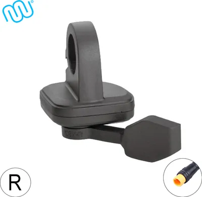 A black product with a silver loop on a white background.