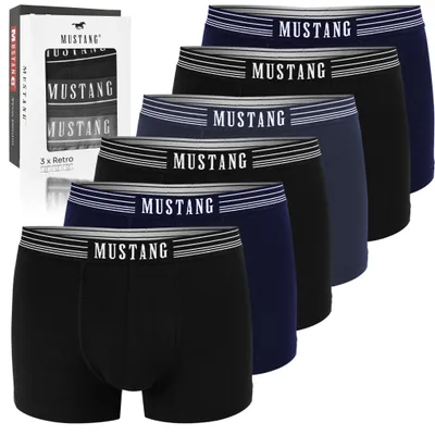 Produktbild von Mustang Herren Boxershorts Baumwolle 6 Stück BM460 Größe 2XL