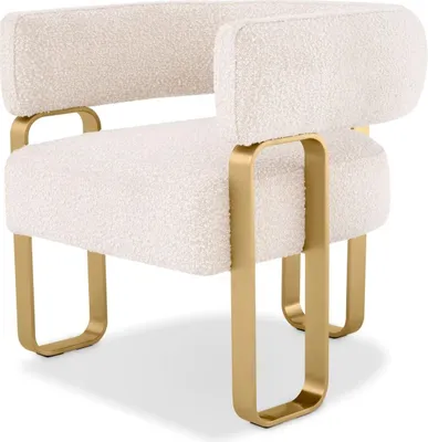 Produktbild von Casa Padrino Luxus Sessel Creme / Messing 73 x 66 x H. 70 cm - Wohnzimmer Sessel - Hotel Sessel - Wohnzimmer Möbel - Luxus Möbel - Wohnzimmer Einrichtung - Luxus Einrichtung - Möbel Luxus