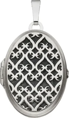 Produktbild von Medaillon Anhänger zum Öffnen 925 Silber asiatische Muster schwarz Amulett