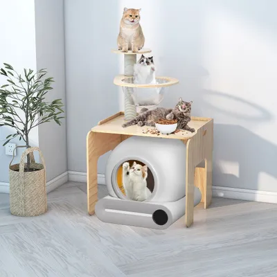 Produktbild von Gliese Katzenecktoilette 65L Adaptive selbstreinigende Katzentoilette mit Kratzbaum