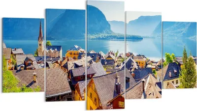 Produktbild von Bild auf Leinwand - Leinwandbild - Berge See Wasser - 160x85cm - Wand Bild - Wanddeko - Wandbilder - Leinwanddruck - Bilder - Kunstdruck - Wanddekoration - Leinwand bilder - Wandkunst - EA160x85-3955