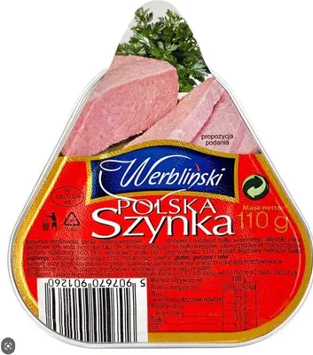 Zdjęcie produktu dla Werbliński Szynka Polska Wieprzowo- Drobiowa 110 G