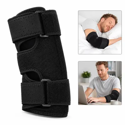 Produktbild von Ellenbogenbandage mit Schienen, verstellbare Armschiene für Tennisarm & Ulnarisnerv Syndrom, Nachtschiene zur Schmerzlinderung, 2er Schienen