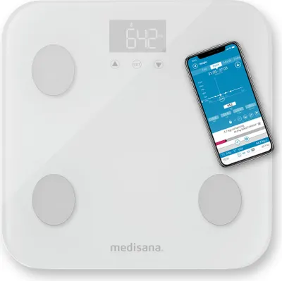 Produktbild von Medisana BS 600 connect, Elektronische Personenwaage, 180 kg, Weiß, kg, lb, ST, Quadratisch, 8 Benutzer