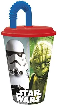Produktbild von Star Wars Trinkflasche Trinkbecher Trinkhalmflasche 450ml Becher mit Trinkhalm