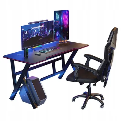 Zdjęcie produktu dla Biurko Gamingowe Stół Dla Gracza Komputerowe Czarne Duże Nowoczesne 120 Cm