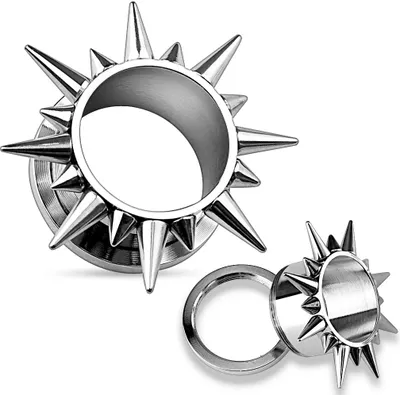 Produktbild von cooler Flesh Tunnel Ohr Piercing Ohrstecker Spikes Spitzen Chirurgenstahl 16 mm