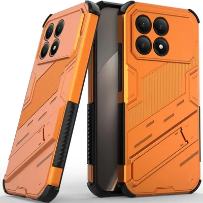 Produktbild von Armor Hülle für Xiaomi Poco F8 Pro/Redmi K90 Hybrid PC TPU Bumper Stoßfestes Schutzhülle mit Standfunktion Orange