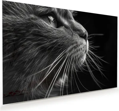 Produktbild von Glasbild 90x60cm in XXL für Wohnzimmer, Schlafzimmer Motiv Nahaufnahme Katze