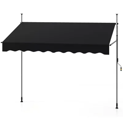 Produktbild von COSTWAY Klemmmarkise, 250cm Balkonmarkise ohne Bohren mit Handkurbel, Höhenverstellbar & UV-beständig, Markise Sonnenschutz Outdoor, Schwarz