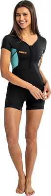 Produktbild von Jobe Sofia Shorty Short 2mm Frontzipper Wetsuit  Gr. S  Neoprenanzug Kurzer Frontreißverschluss Surfanzug Wassersport Damen vintage teal