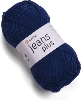 Produktbild von YarnArt Jeans Plus Wolle 54, Dunkelblau, 160m/100g, 55% Baumwolle, 5mm Nadeln, Ideal für Amigurumi