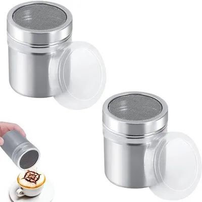 Obrázek produktu pro Dva ocelové dávkovače na čokoládu, kávu, cappuccino, cukr a sůl